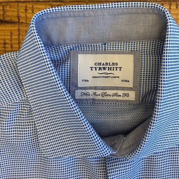 Charles Tyrwhitt blue check dress shirt - Picture 2 of 2